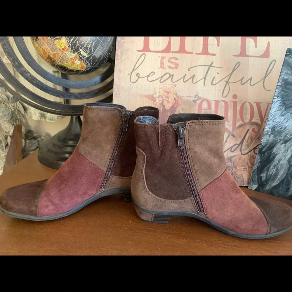 Earth Leather Patchwork Ankle Boots 6B
